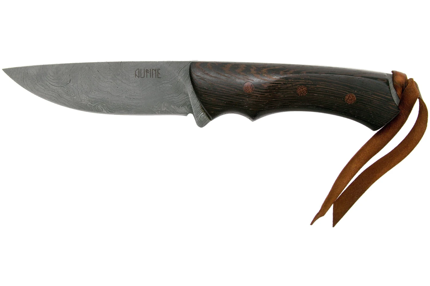 Autine Damascus Kurbads Wengé Damast, Brown RH Sheath, Cuchillo De Exterior 1 Autine Damascus Kurbads Wengé Damast, Brown RH Sheath, Cuchillo De Exterior