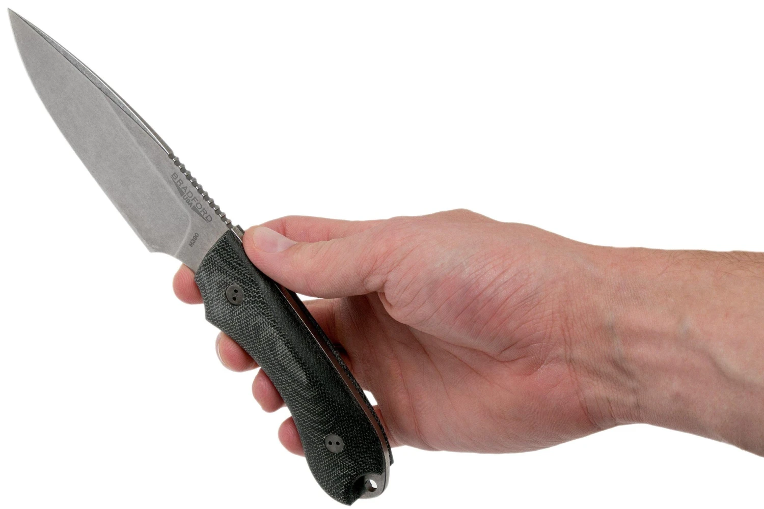 Bradford Guardian 4FE, 3D Black Micarta Guardian 4 M390, Sabre Stonewashed False Edge 4FE-101 6 Bradford Guardian 4FE, 3D Black Micarta Guardian 4 M390, Sabre Stonewashed False Edge 4FE-101 - Imagen 6