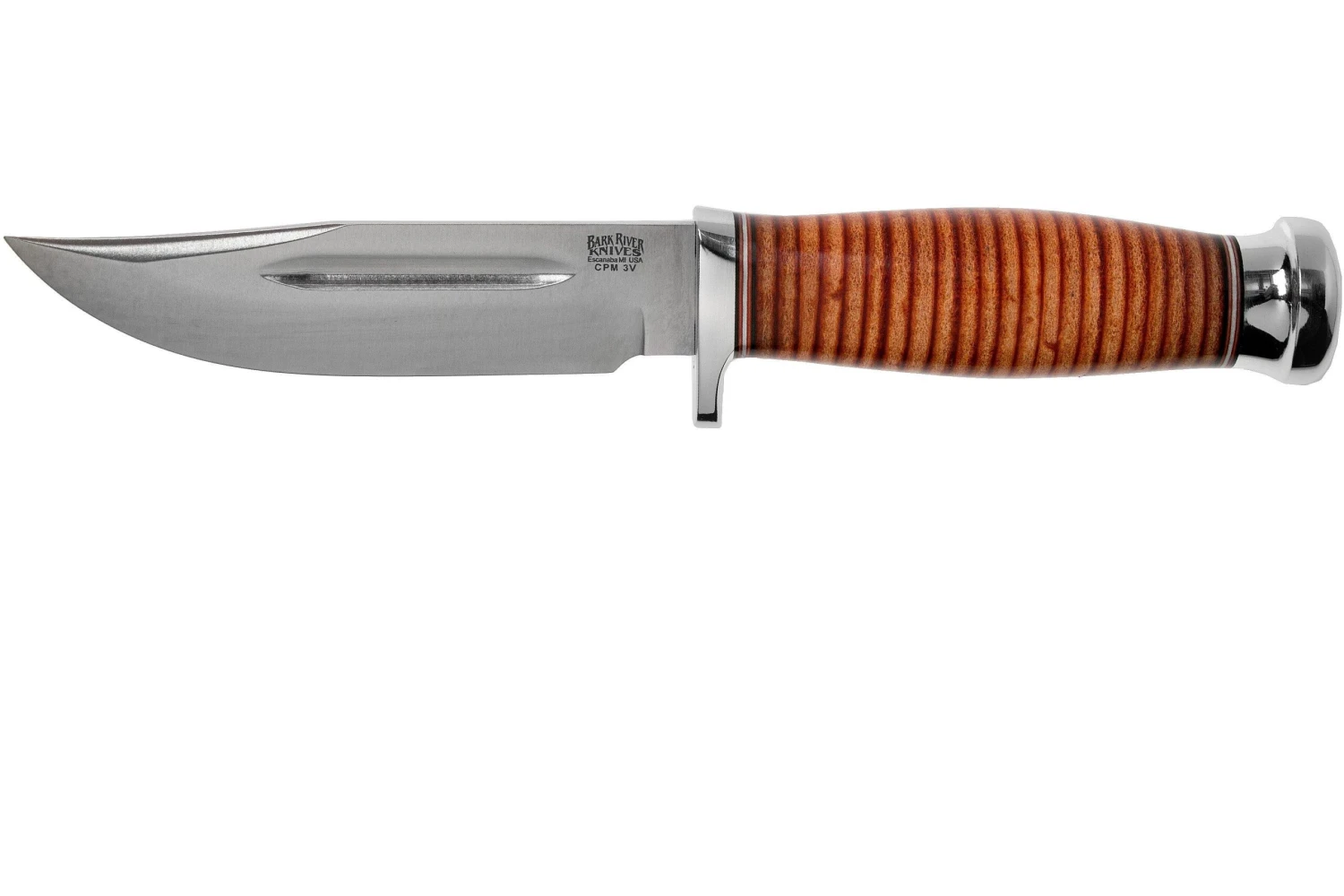 Bark River Boone CPM 3V Stacked Leather, Single Quillion Cuchillo De Exterior 1 Bark River Boone CPM 3V Stacked Leather, Single Quillion Cuchillo De Exterior